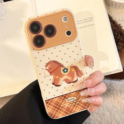 Мультяшный милый чехол для телефона с пони для iPhone 15 iPhone 16 iPhone 17