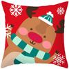 Red Green Christmas Cushion Cover Snowman Santa Claus 2022 Happy New Year Ornament Pillowcase