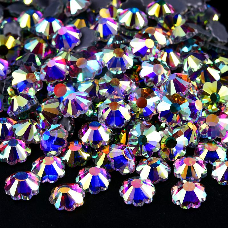 Blinginbox Hight Quality Rhinestone Bulk Special Shapes Crystal AB Hot Fix Rhinestones Iron on Rhinestones for Fabric Decoration