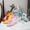 35-43 Sexy Super High Heel Shoes 11CM High Night Club Transparent Sandals Sexy Shoes Women's Large Slippers