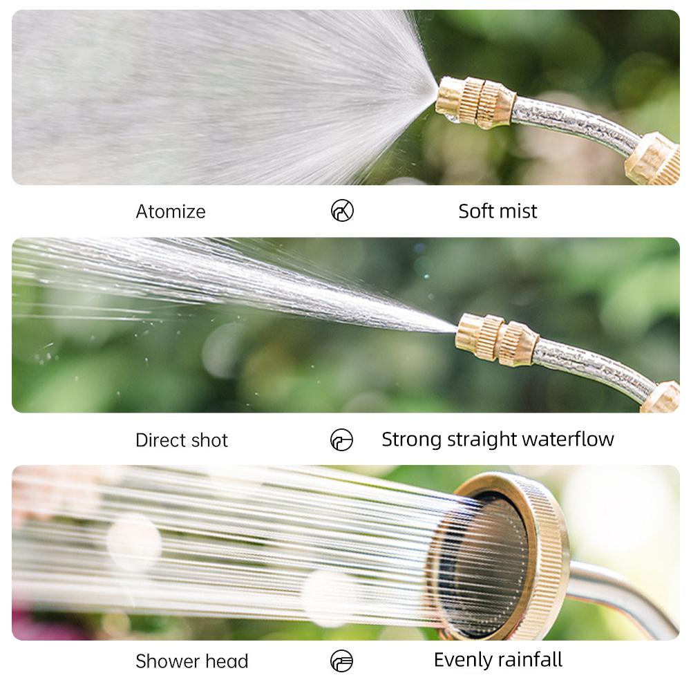 Поливочная насадка из нержавеющей стали с 3 регулируемыми распылителями и простым управлением в один клик, электрическая