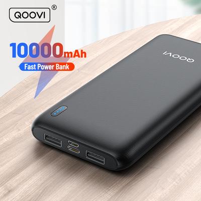 QOOVI Power Bank 10000 мАч Портативная зарядка PowerBank 10000 мАч USB PoverBank Внешнее зарядное устройство для Xiaomi Mi 11 huawei iPhone 13 12 11
