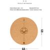 68cm Cork Natural Rubber Mat 5mmThickened Meditation Cushion Sitting Cushion Round Flat Yoga Mat Sweat-absorbent Breathable