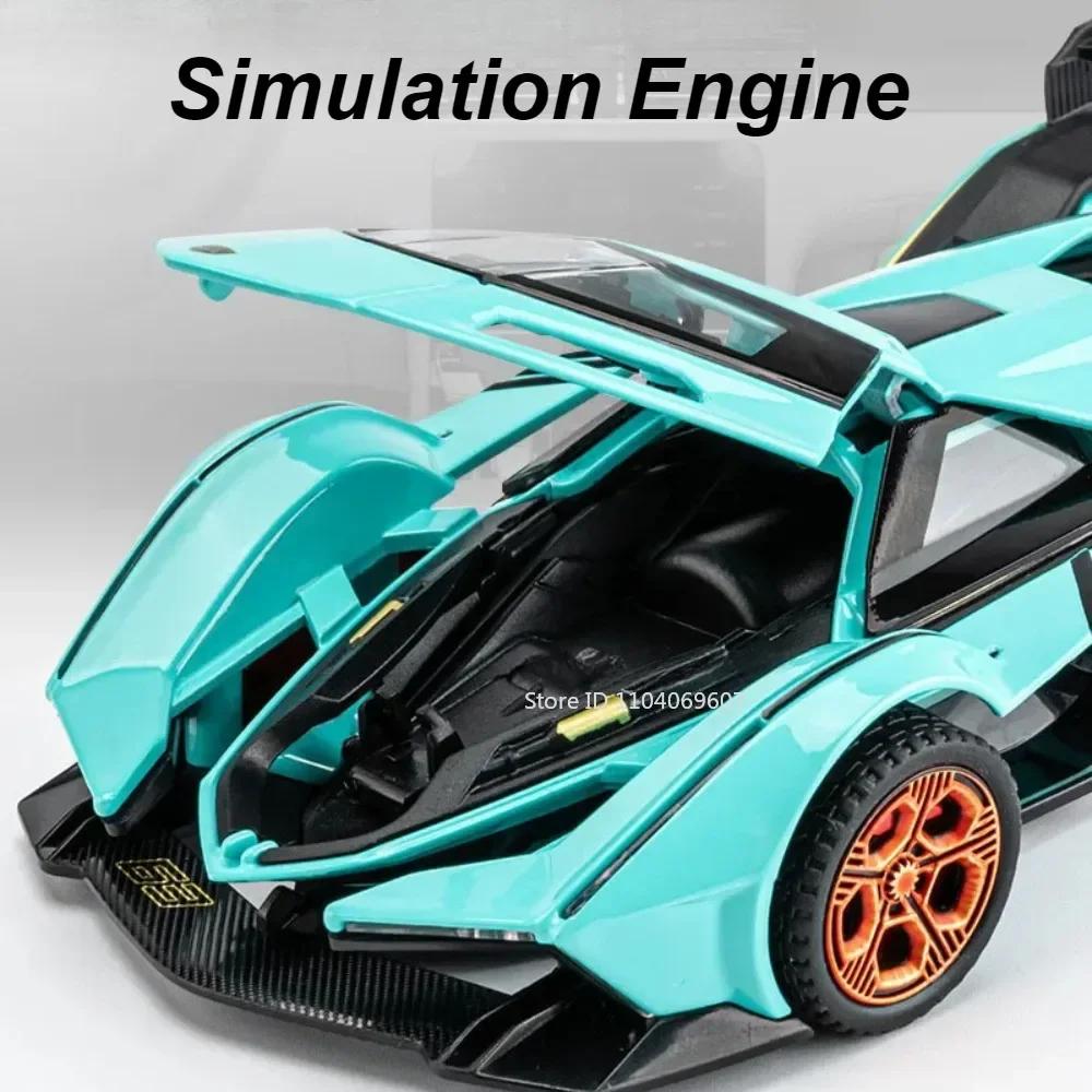 1:32 Lambor V12 GT Модель Суперкара Игрушка Металлическая Литая Откатная Музыка Свет Миниатюрные Модели Гоночных Автомобилей Украшение Подарки для Мальчиков