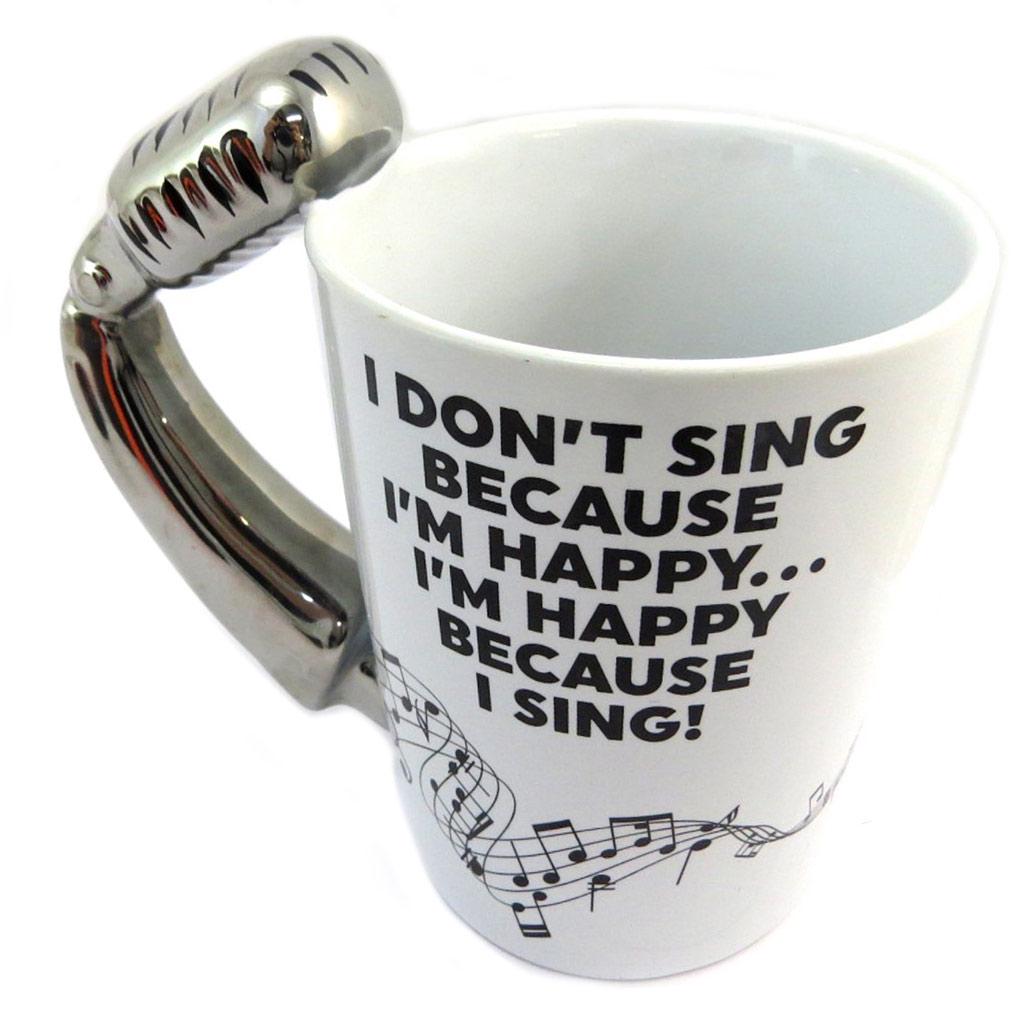 Les Trésors De Lily [P4179] — Серебристо-белая керамическая кружка «Музыковедение» (Микро) — 13,5x12. 5 см