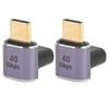 2 шт. Адаптер USB C папа-мама Прямоугольный 90 градусов PD 100 Вт 40 Гбит/с 8K60 Гц HD Type C папа к
