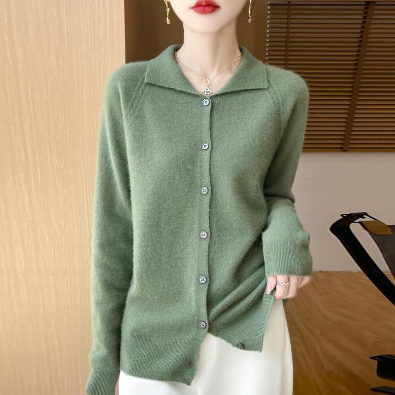 Женский кашемировый кардиган Qinghe кашемир 30% кашемир 70% шерсть осенне-зимний кашемировый кардиган мягкий и теплый