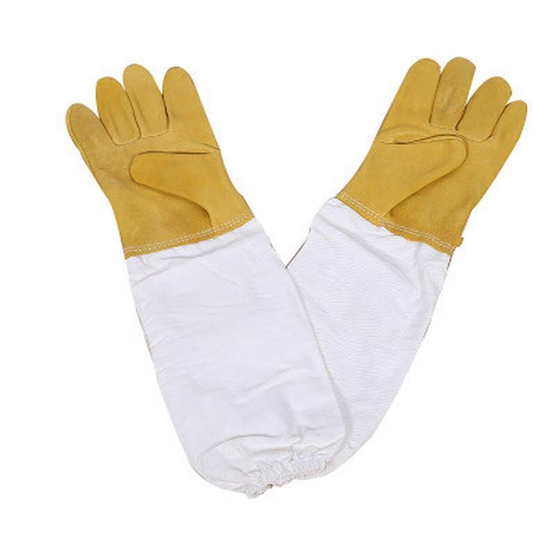 Beekeeping Gloves Protective Sleeves Ventilated Sheepskin and Canvas Anti Bee for Apiculture Beekeep