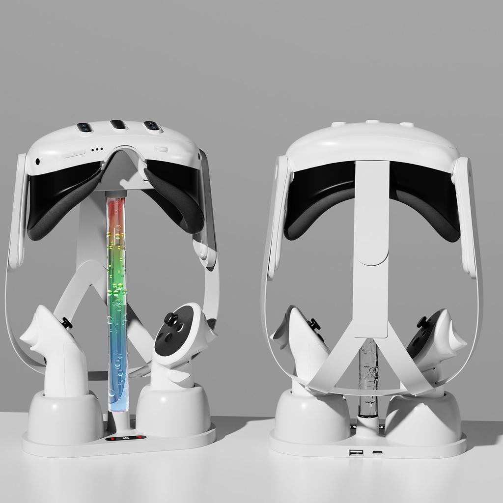 Stylish Charging Dock with LED Light VR Headset Charger Stand Organize & Charge Your Headset for Meta Quest 3 Headset