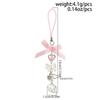 Fashion Sweet Y2K Girls Ribbon Bow Beaded Keychain Alloy Love Heart Star Rabbit Strawberry Pendant Pearls Glass Beads Chains Jewelry Accessories