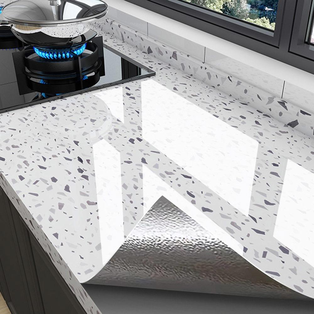 Маслостойкие наклейки на кухонную столешницу Водонепроницаемая пленка для ремонта плиты Новые обои для плитки