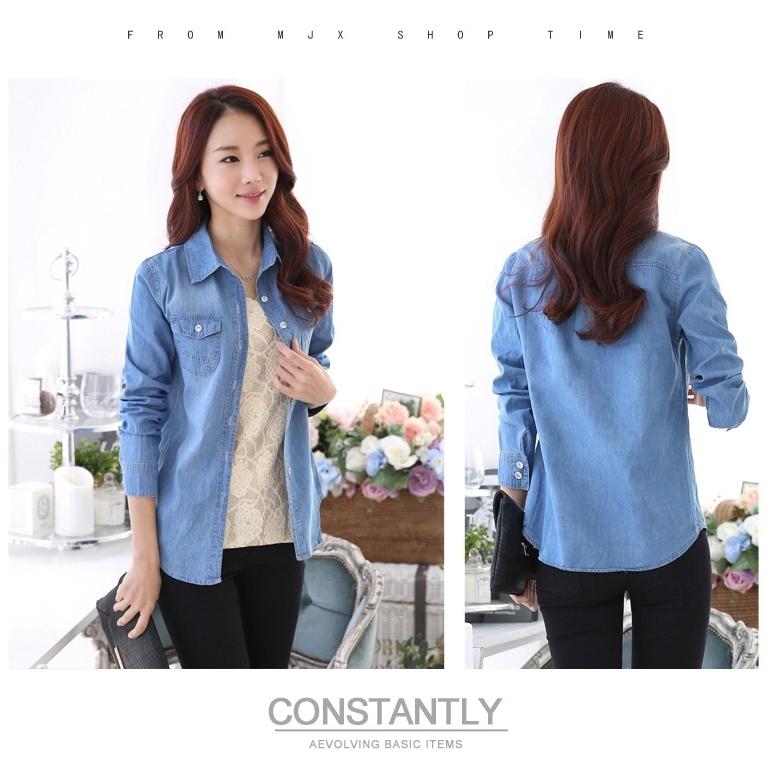 Модная тонкая джинсовая рубашка, женская весенне-осенняя рубашка с длинными рукавами, тонкая летняя солнцезащитная рубашка