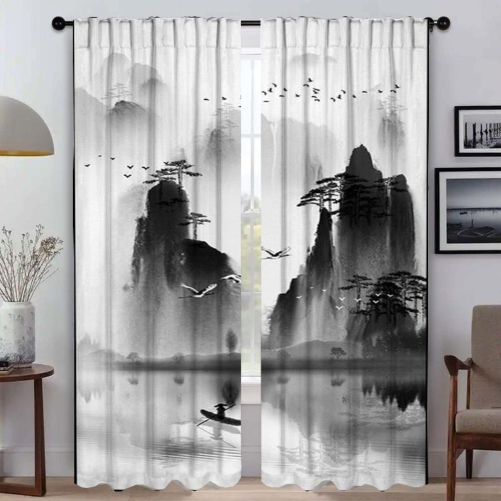 Кухонные шторы для гостиной, занавеска с красочным рисунком, украшение на Хэллоуин, перегородка, тюль для спальни, затемняющие шторы для детей