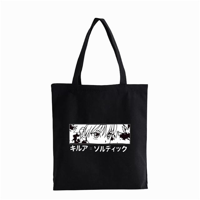 Японская аниме Hunter x Hunter Сумка для покупок Eco Manga Tote Harajuku Сумка-шоппер Женская парусиновая сумка на плечо Killua Zoldyck Hisoka