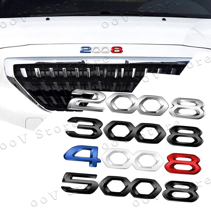 Car 3D Metal Decor Emblem Auto Body Trunk Fender Badge Sticker For Peugeot 2008 3008 4008 5008 Logo Auto Accessories