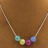 Stones and Minerals. Necklace with 4 Multicolor Tourmaline Beads 8 Mm. Steel Chain Necklace Women, Men. Customizable Size.
