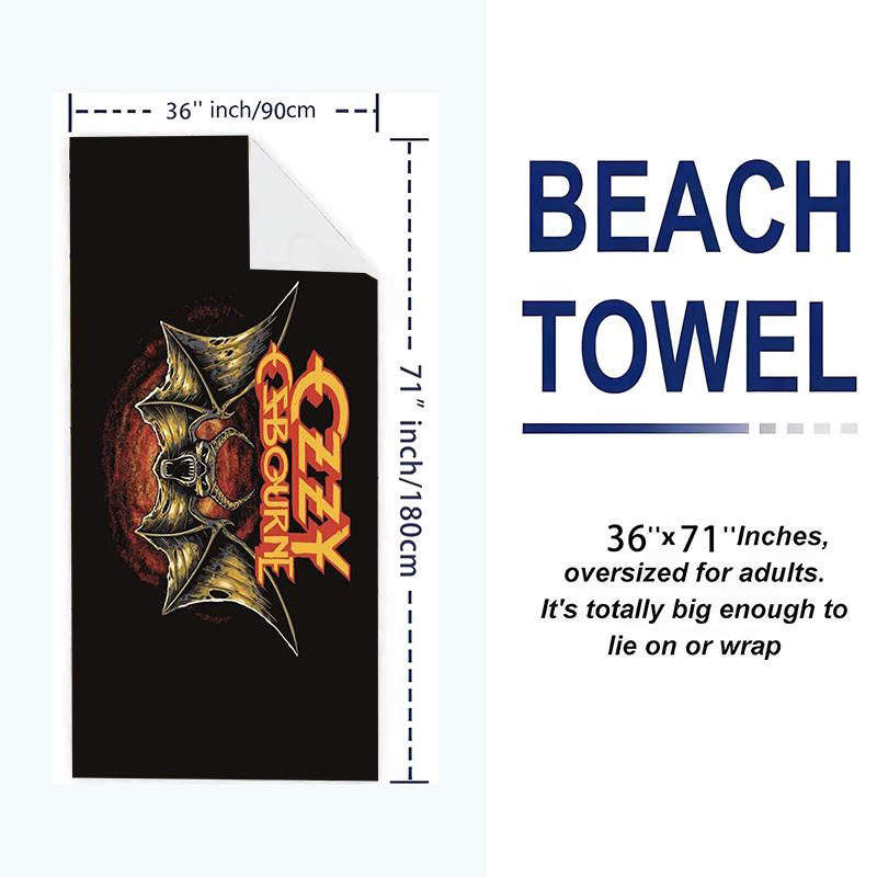 Ozzy Print Beach Towel, Large Soft Quick Dry Towel for Beach Camping Swimming