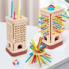 Kids' Wooden 3-in-1 Pick-Up Sticks Game: Dice, Color Recognition, Educational Parent-Child Interaction Table Toy