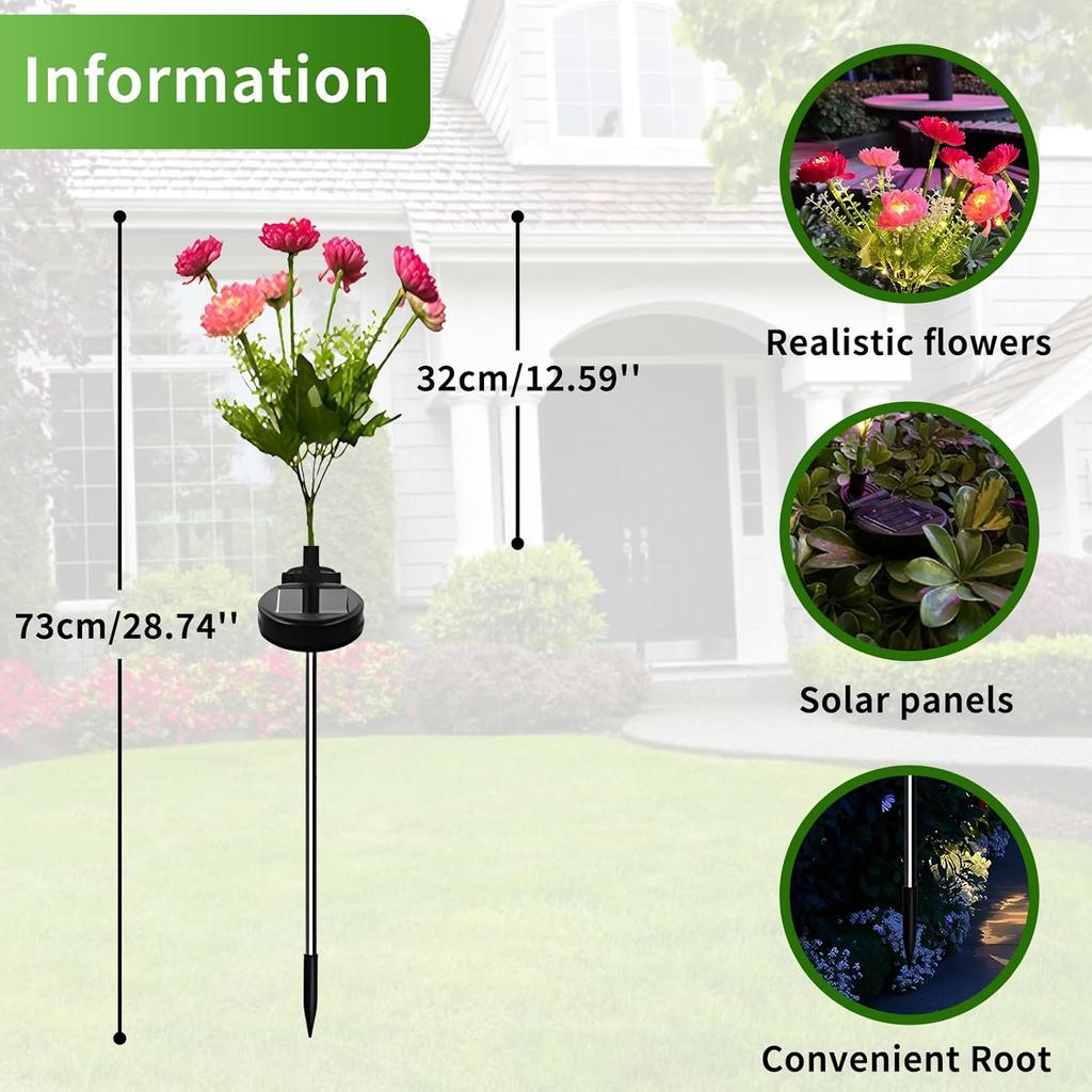 Солнечные светодиодные фонари, снежный лотос, газонная лампа IP65, водонепроницаемая для двора, патио, сада, украшения, цветочная праздничная лампа для вечеринки