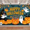 Party Backdrop Halloween Flat Spanish Language Ghosts Pumpkins Bats Hanging Birthdays Event Backdrop Decoration Front Door Decor