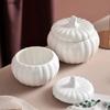 Creative Pumpkin Ceramic Bowl with Cover Hotel Restaurant Ice Cream Dessert Bowl Soup Bowl Nordic Home Kitchen White Tableware