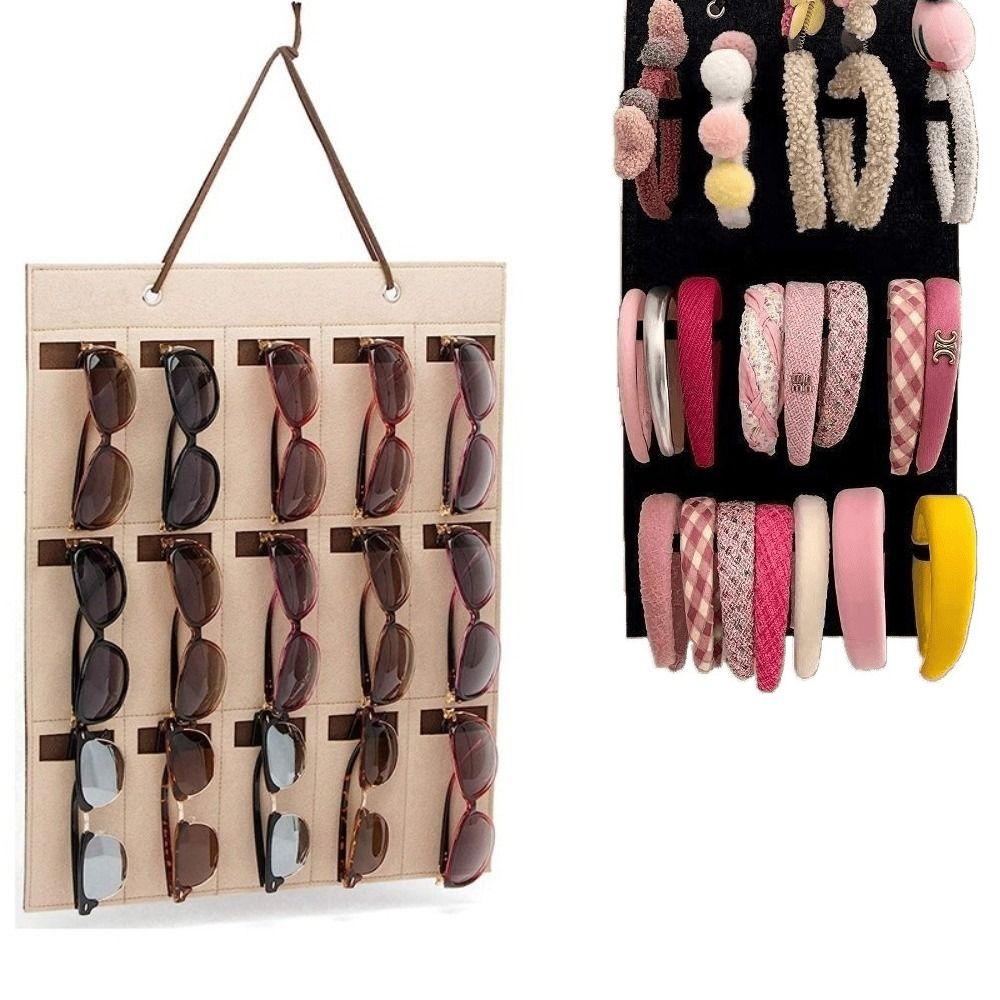 2Pcs Felt Eyeglasses Stand Holder Wall-Mounted Glasses Organizer Rack