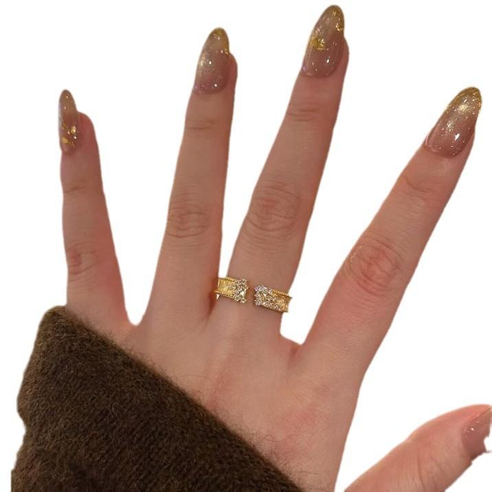 ANENJERY Геометрическая звезда циркон открытое кольцо для женщин модное легкое роскошное универсальное нишевое кольцо на палец ювелирный подарок