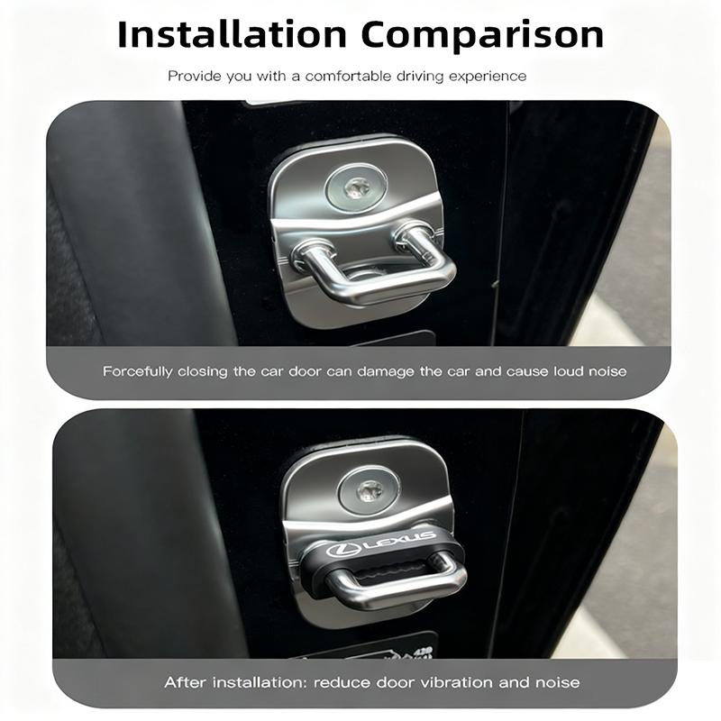 crdhnz1 4Pcs Car Door Lock Buckle Protective Cover Shock Absorber For Lexus Ct200h IS300h  RX400h RX350 RC RX450h GS RX RX270 NX300h UX