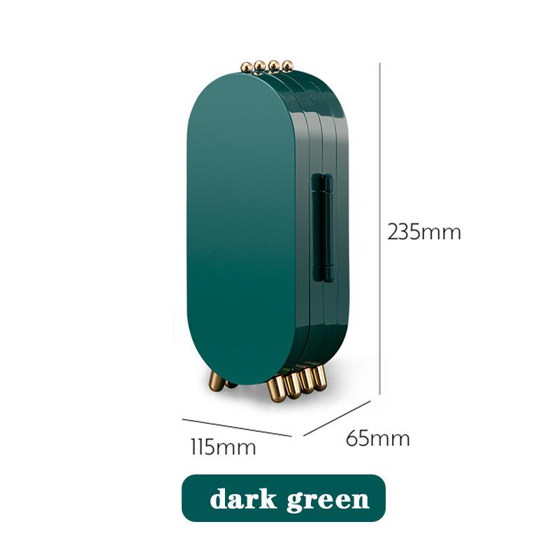Ring Necklace Girl Jewelry Box with Lock Storage Organizer Foldable Jewelry Box