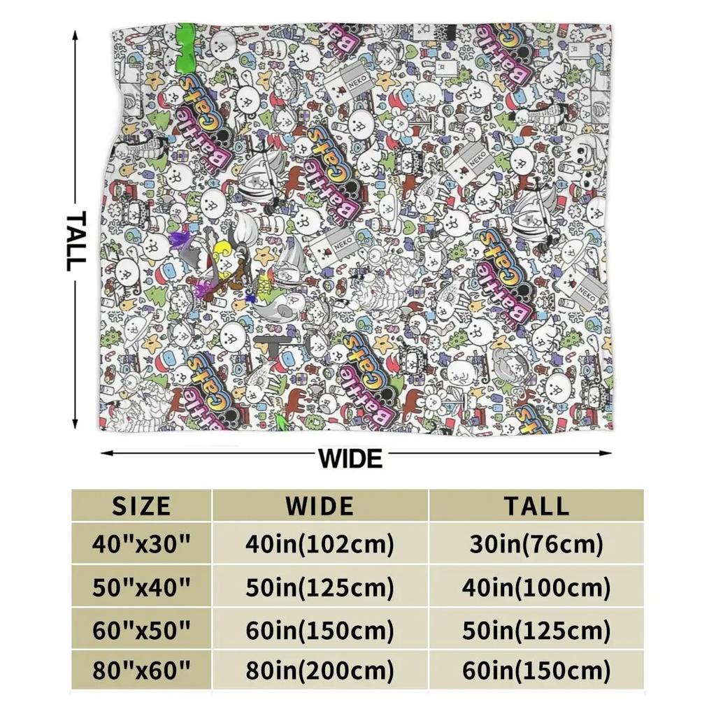 Battle Cats Blankets Soft Warm Flannel Throw Blanket Cover for Bed Living Room Picnic Travel Home Sofa