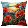 New Vintage Floral Pillowcase Creative Colored Glass Printed Home Sofa Car Cushion Pillowcase