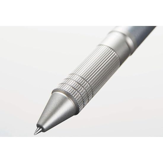 Многофункциональная ручка uni-ball Jetstream 4&1 Metal Edition, 0,5 мм, Ледяной серебристый, Плавное письмо, MSXE5200