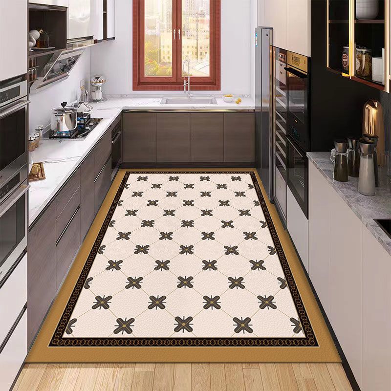 Kitchen Carpet PVC Leather Waterproof Floor Mat Non-slip Oil Proof Foot Mats Long Rug Spring Green Flower Home Decoration Rugs