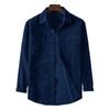 Men's Casual Long-sleeved Corduroy Solid Color Lapel Shirt
