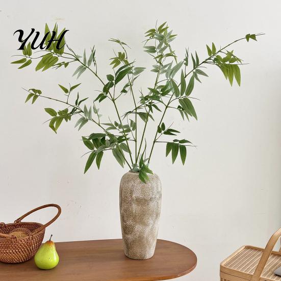 Atmosphere Enhancing Floral Decor Bamboo Tree Branches, Long Stems Faux Greenery, Artificial Plants, Leaves Durable Fake Branches for Vases Stems, Zen