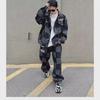 Men's Handsome Casual Sports Suit: Loose Cardigan Jacket & Wide-Leg Pants Two-Piece Set