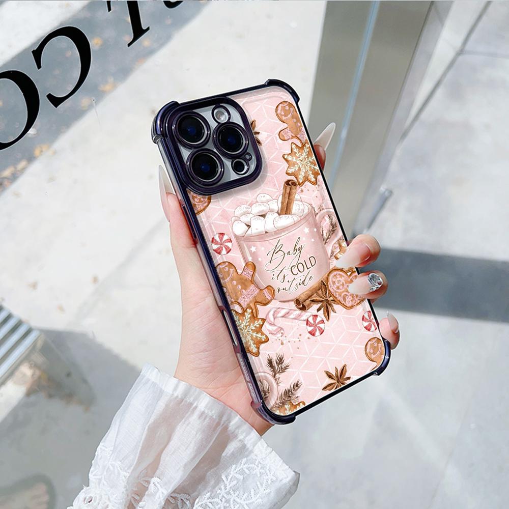 Чехлы для телефонов Ae114 Merry Christmas Christmas tree art из гальванизированного ТПУ для Samsung A54 A12 A14 S22 S23 S24 Ultra A55 A15 с четырьмя защитными углами