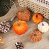Realistic Halloween Pumpkin Decoration Small Velvet Thanksgiving Table Centerpiece, Soft Stuffed Prop for Fall Harvest Farmhouse Themed