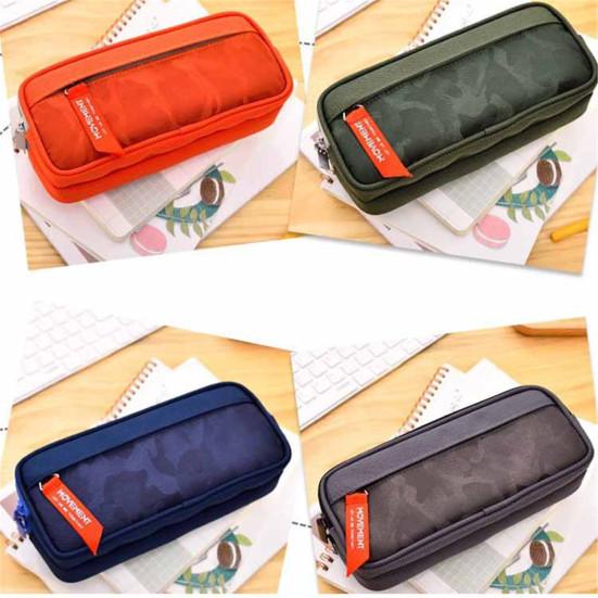 Multi-layer Large Capacity Student Zipper Pencil Storage Case Pen Bag Organizer
