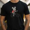 T-Shirt Herren Maus Fährt BMX Motiv Baumwolle Größe S Bis 5XL