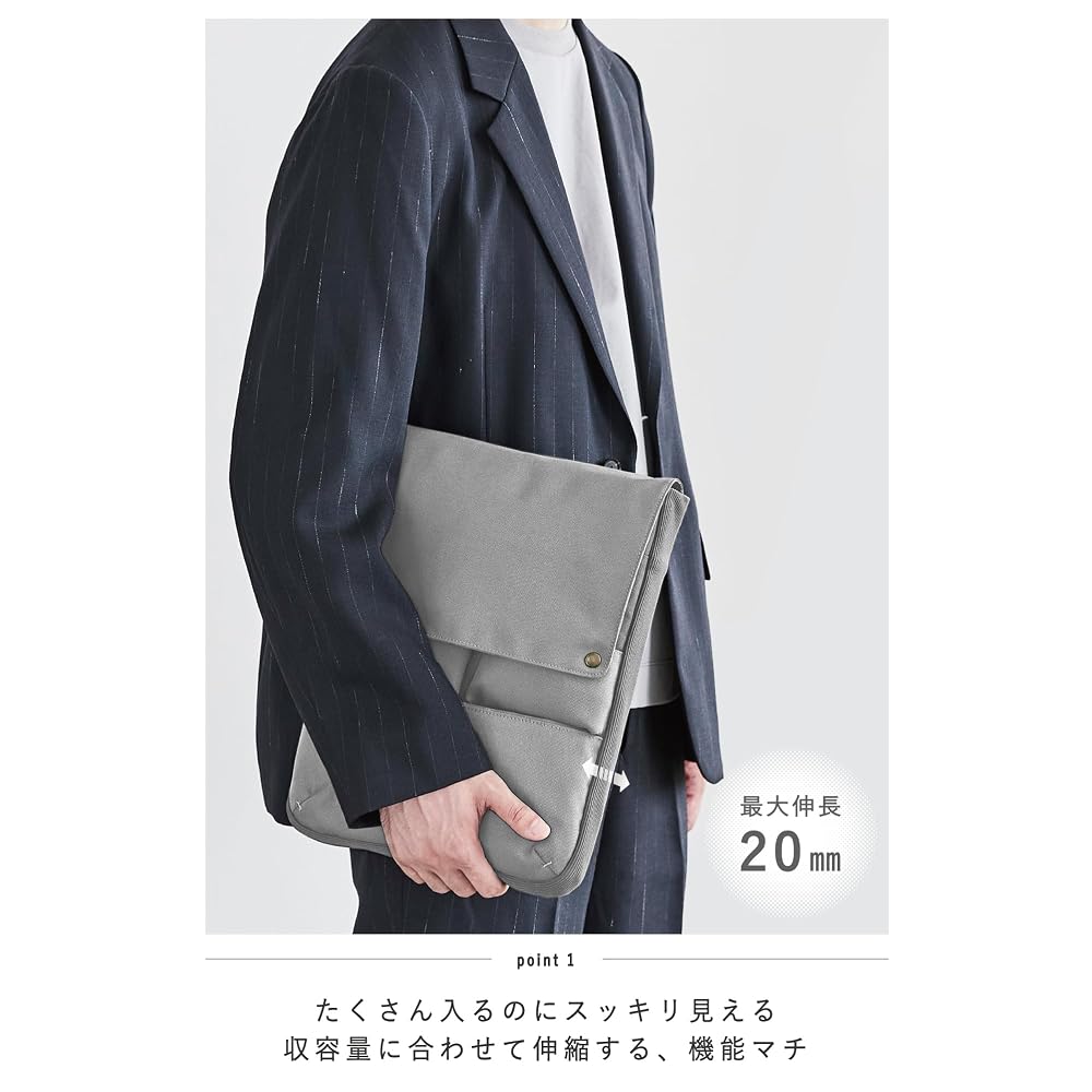 KOKUYO Bag-in-Bag Laptop Bag, 13-inch/3-inch, Clutch Bag, A4 Vertical, Business, BIZRACK, Ash Gray,