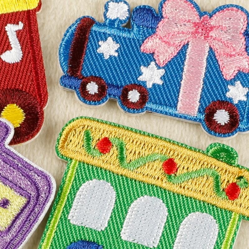 8 шт. Мультяшные грузовики Нашивные заплатки Заплатки для одежды Милые заплатки для ремонта игрушечных машинок Вышитые заплатки для украшения сумки