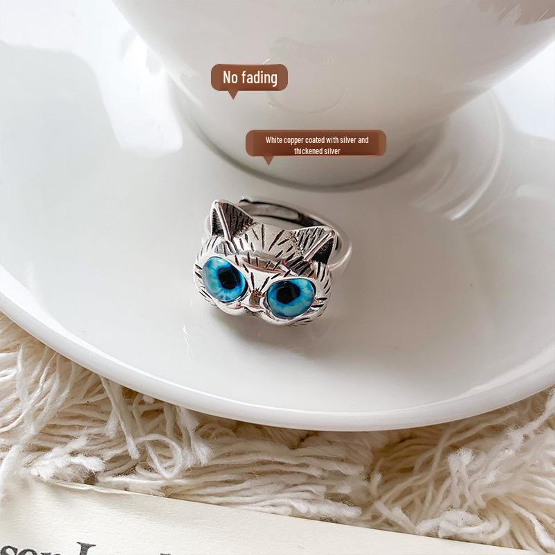 «Кольцо с кошкой из стерлингового серебра 925 пробы от Lanzhi – легкое роскошное украшение на открытый указательный палец»