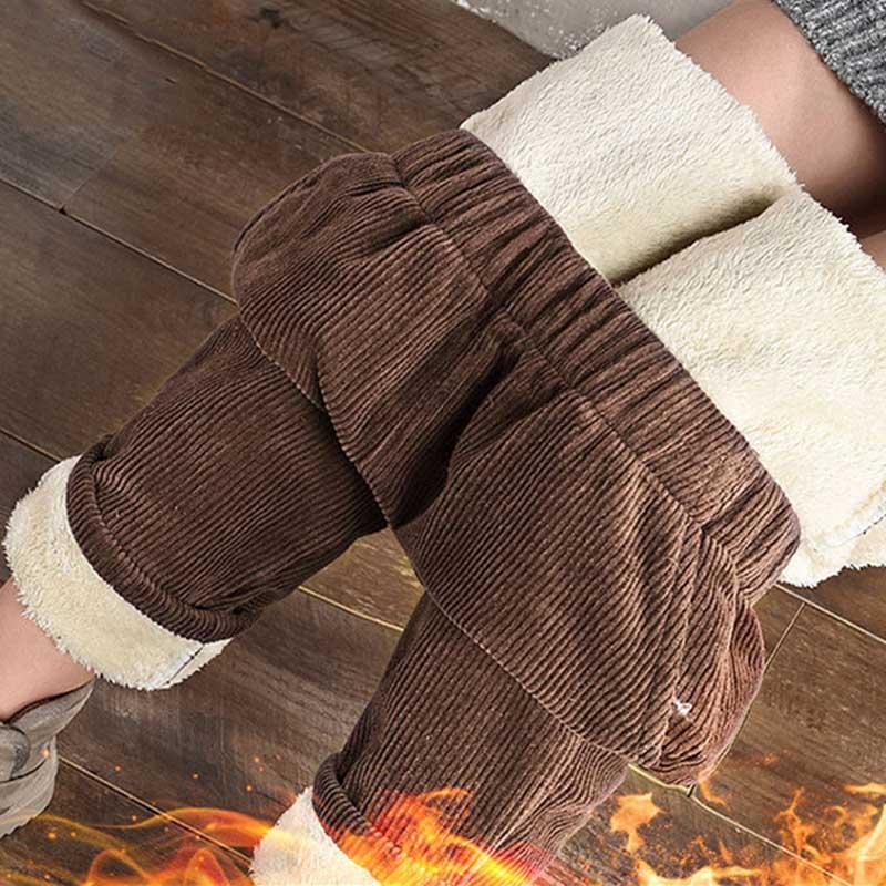 Women Lambs Wool Pant Winter Thick Warm Cashmere Pants Corduroy Female Solid Color Loose Trousers
