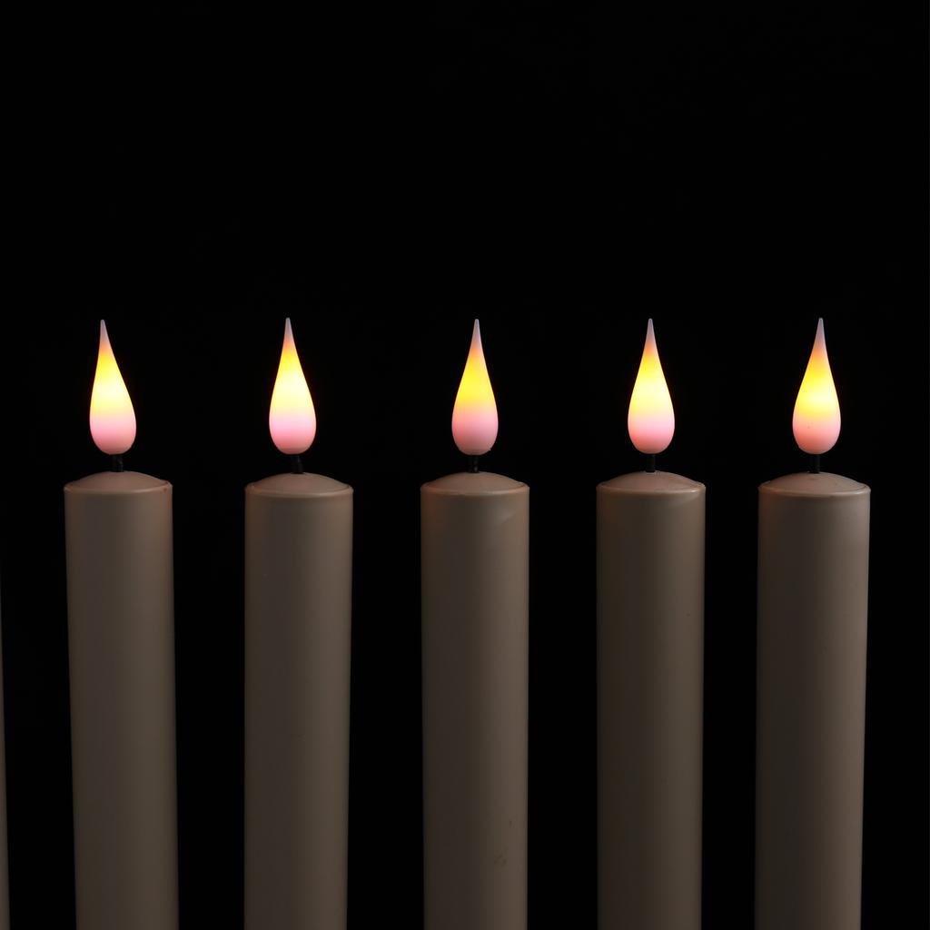 4/6/8 Pieces 10 Inch Beige Remote Control LED Decorative Candles Plastic,Flameless Purple Yellow Light Color Halloween Candles