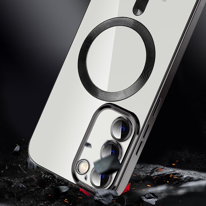 Магнитный чехол для Samsung Galaxy S23, совместимый с MagSafe, ТПУ+ПК, защита камеры, чехол для телефона