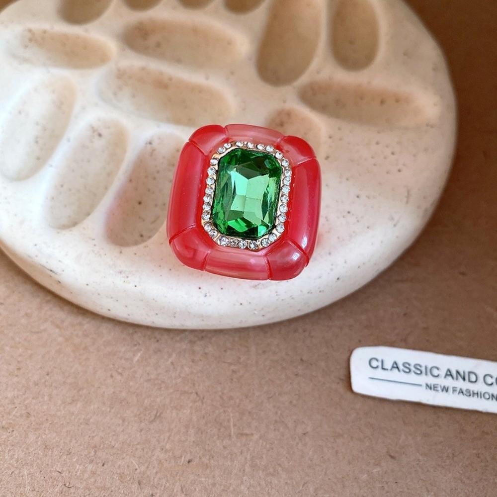 Candy Color Geometric Ring Y2K Classic Big Dome Plain Ring Hand Ornaments Acrylic Resin Ring  Party