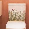 Green Plant Leaves Bathroom Toilet Sticker Closestool Wall Stickers Self Adhesive Mural Beautify Flower Home Decoration Decals