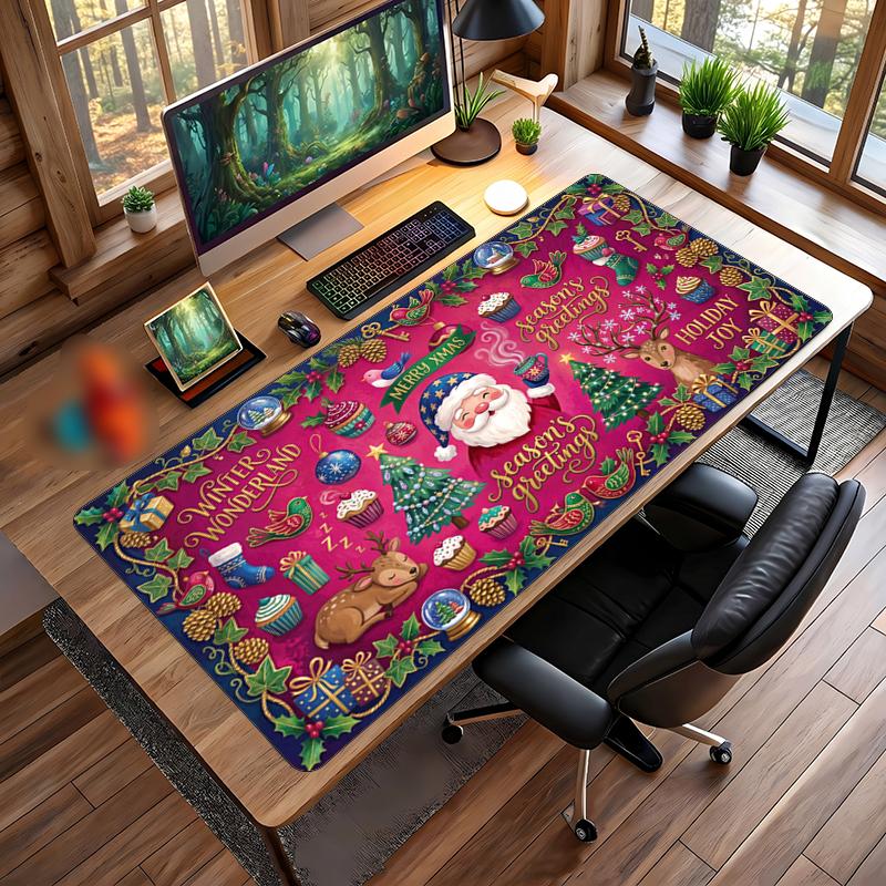 Christmas Printed Mouse Pad Non Slip Desk Mat For Office Gaming Home Use Holiday Gift