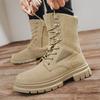 Stylish Winter Men Ankle Boots Autumn High Quality Sneaker Leather Plush Snow Desert Boots Work Shoes Men Outdoor Snow Boots